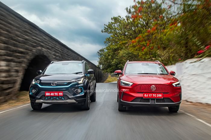 Nexon EV Max vs MG ZS EV facelift comparison Nexon EV Max vs MG ZS EV facelift comparision